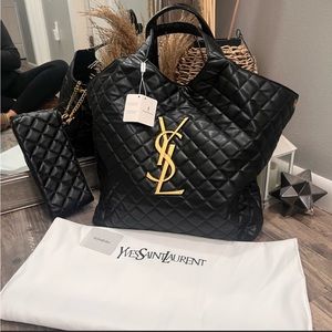 Large high quality quilted dupe bag tote black